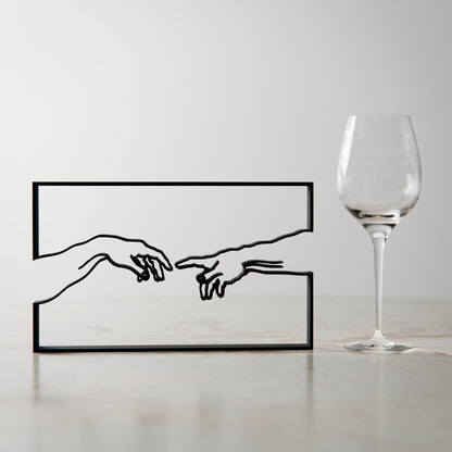 The Creation of Adam - Line Art Figure