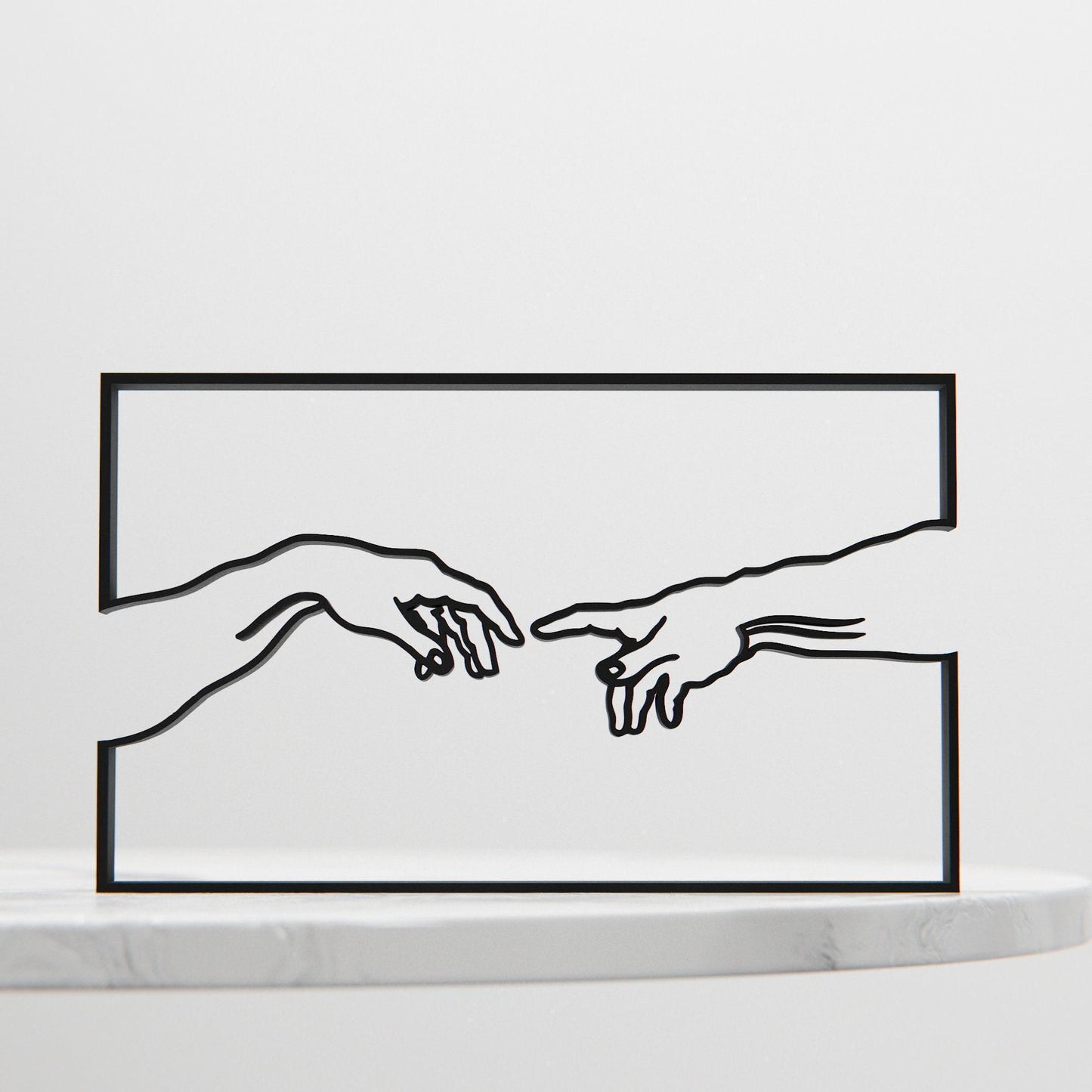 The Creation of Adam - Line Art Figure