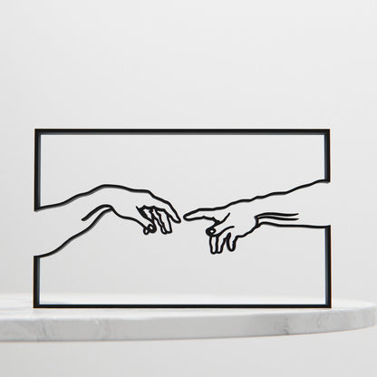 The Creation of Adam - Line Art Figure