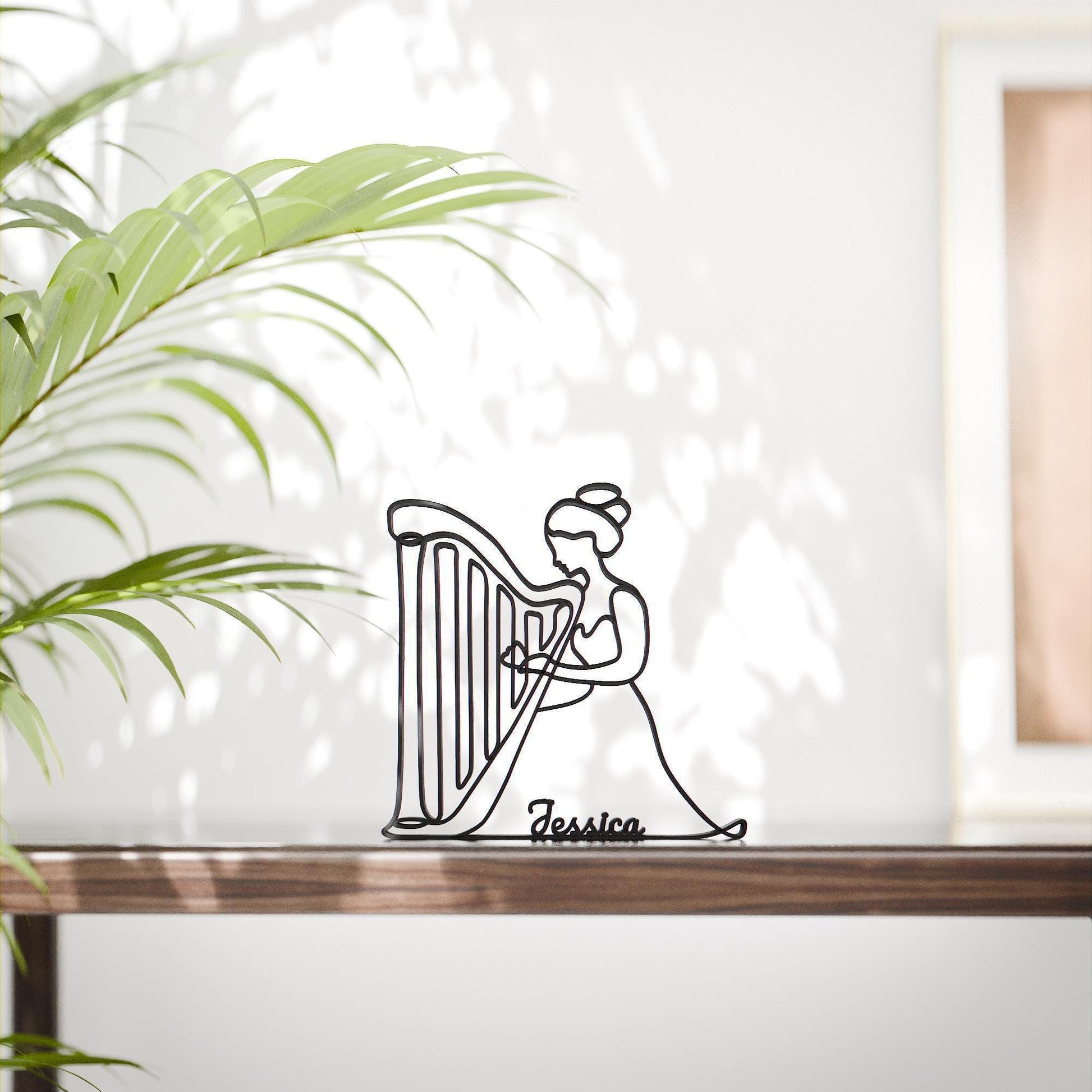 Harp Player - Customized Line Art Figure