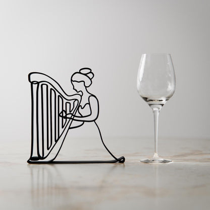 Harp Player - Customized Line Art Figure