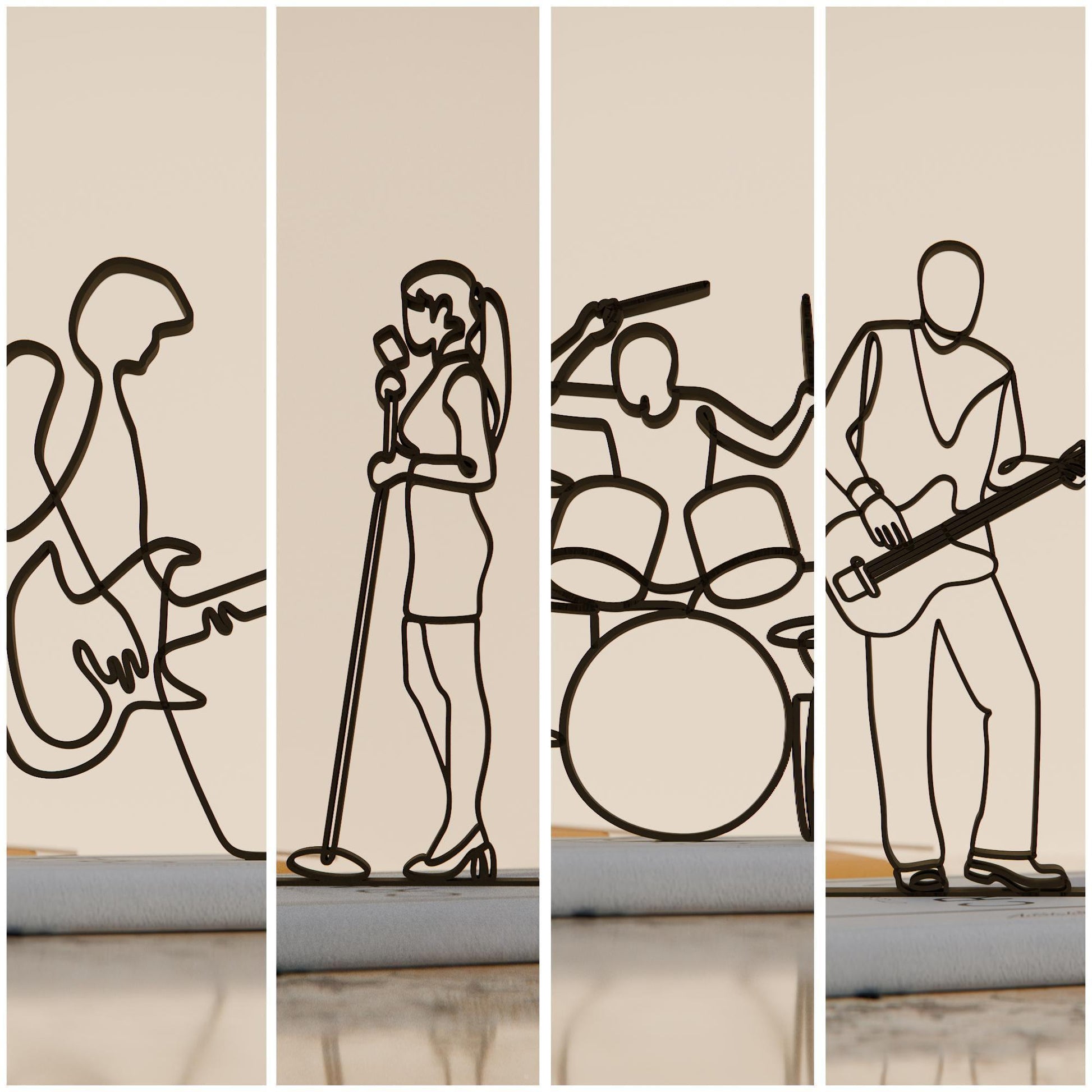 Rock Band - Customized Line Art Figures