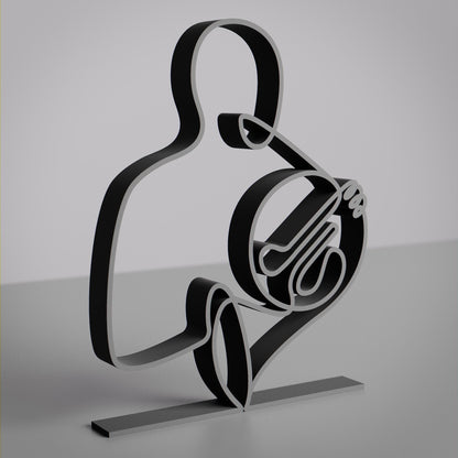 French Horn Player - Customized Line Art Figure