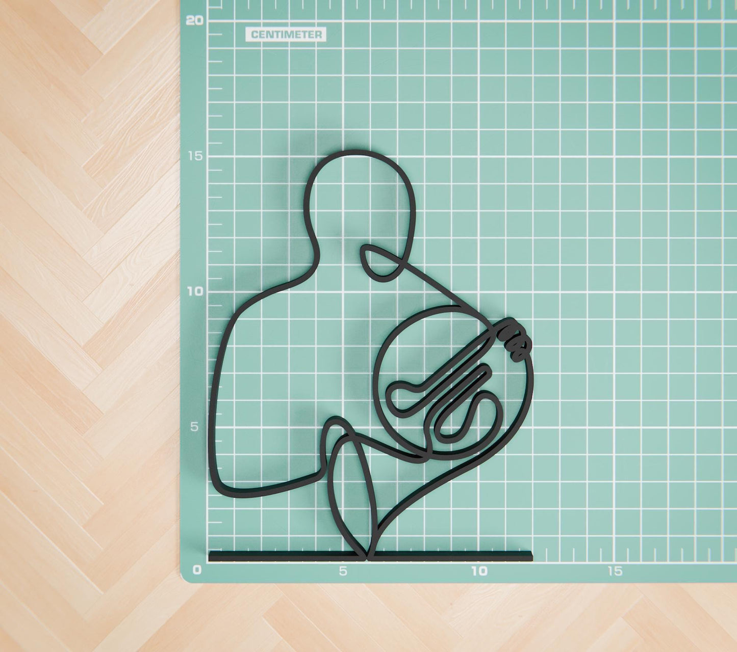 French Horn Player - Customized Line Art Figure