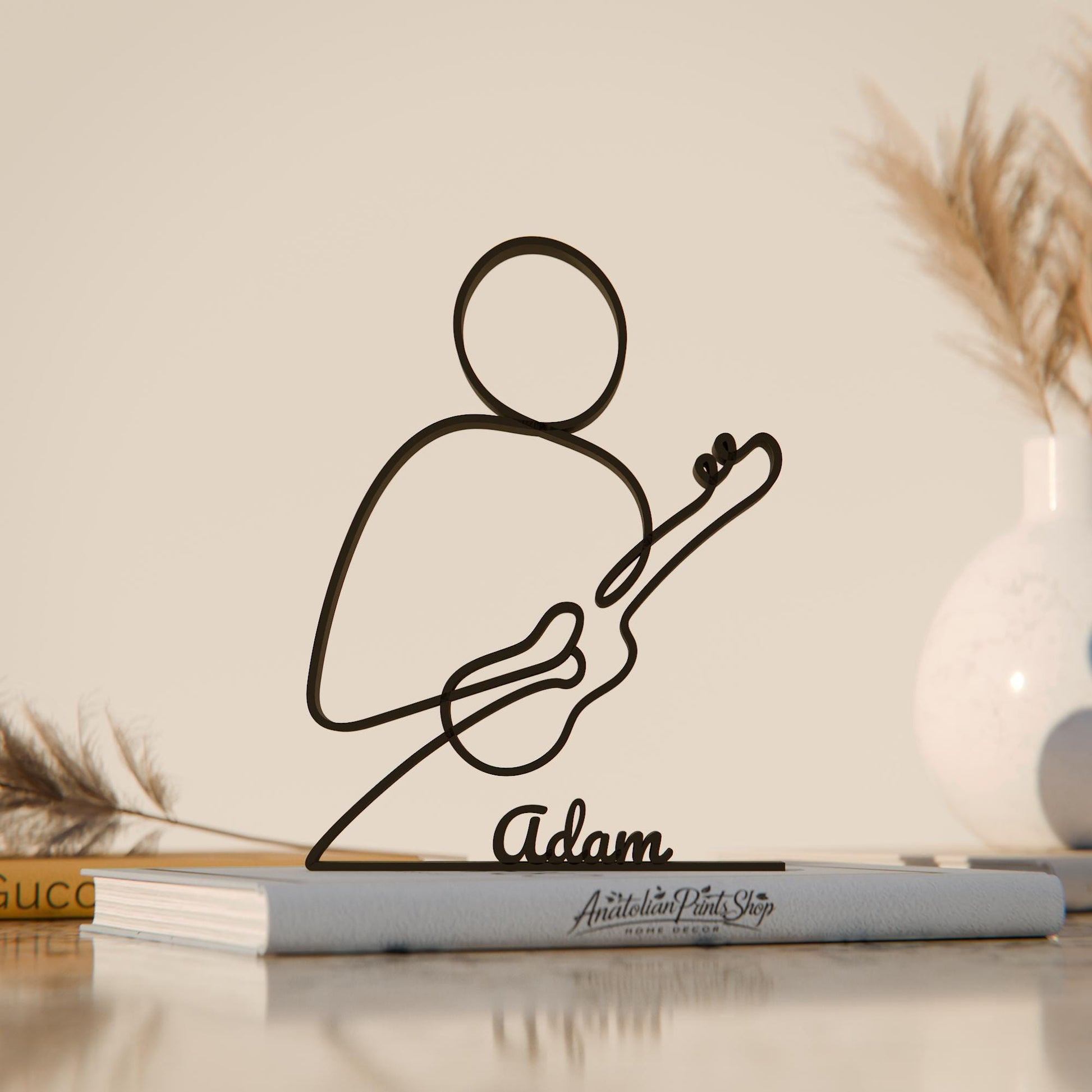 Ukulele Player - Customized Line Art Figure