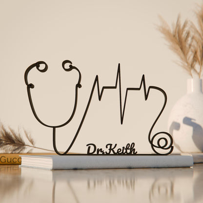 Doctor with Stethoscope - Customized Line Art Figure