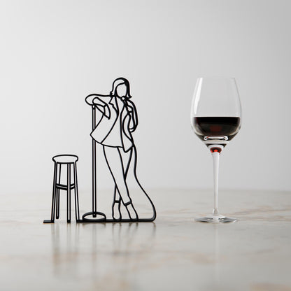 Female Stand-Up Comedian - Customized Line Art Figure