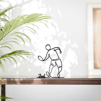 Frisbee Player - Customized Line Art Figure