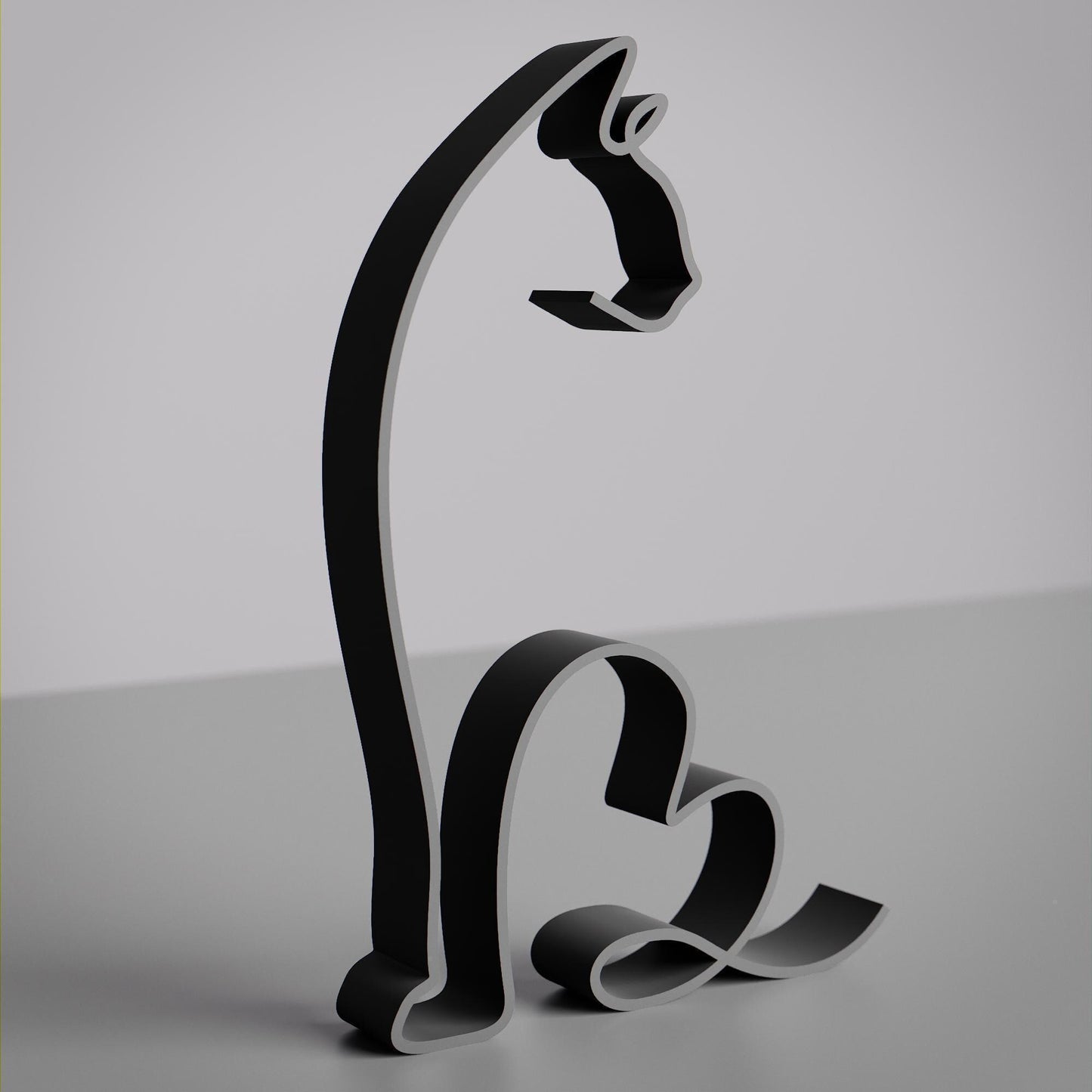 Russian Blue Cat 17 - Line Art Figure