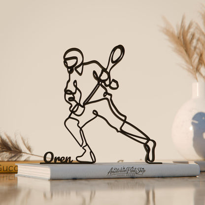 Lacrosse Player - Customized Line Art Figure