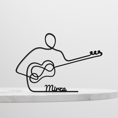 Tar Player - Customized Line Art Figure