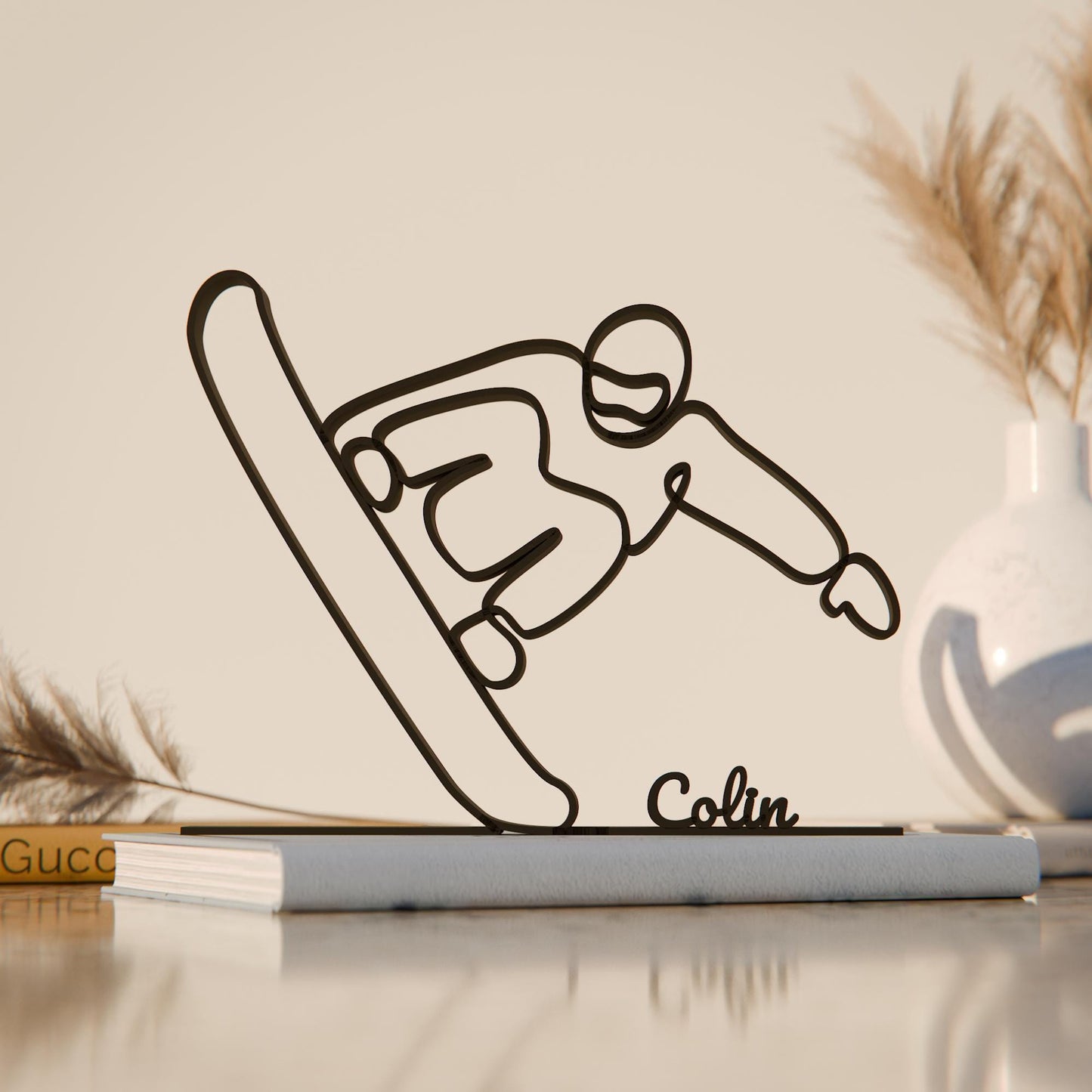 Snowboarder - Customized Line Art Figure