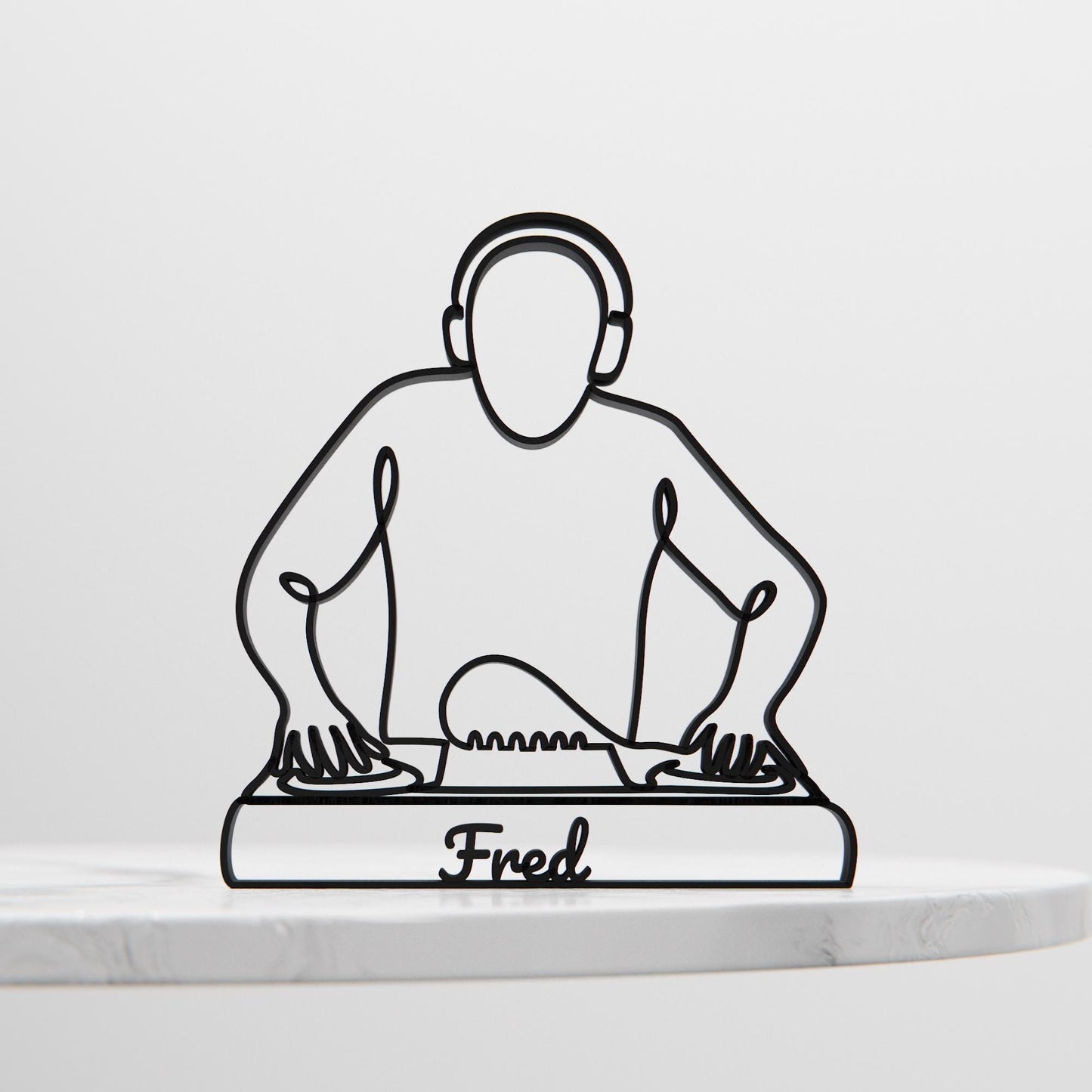 DJ - Customized Line Art Figure