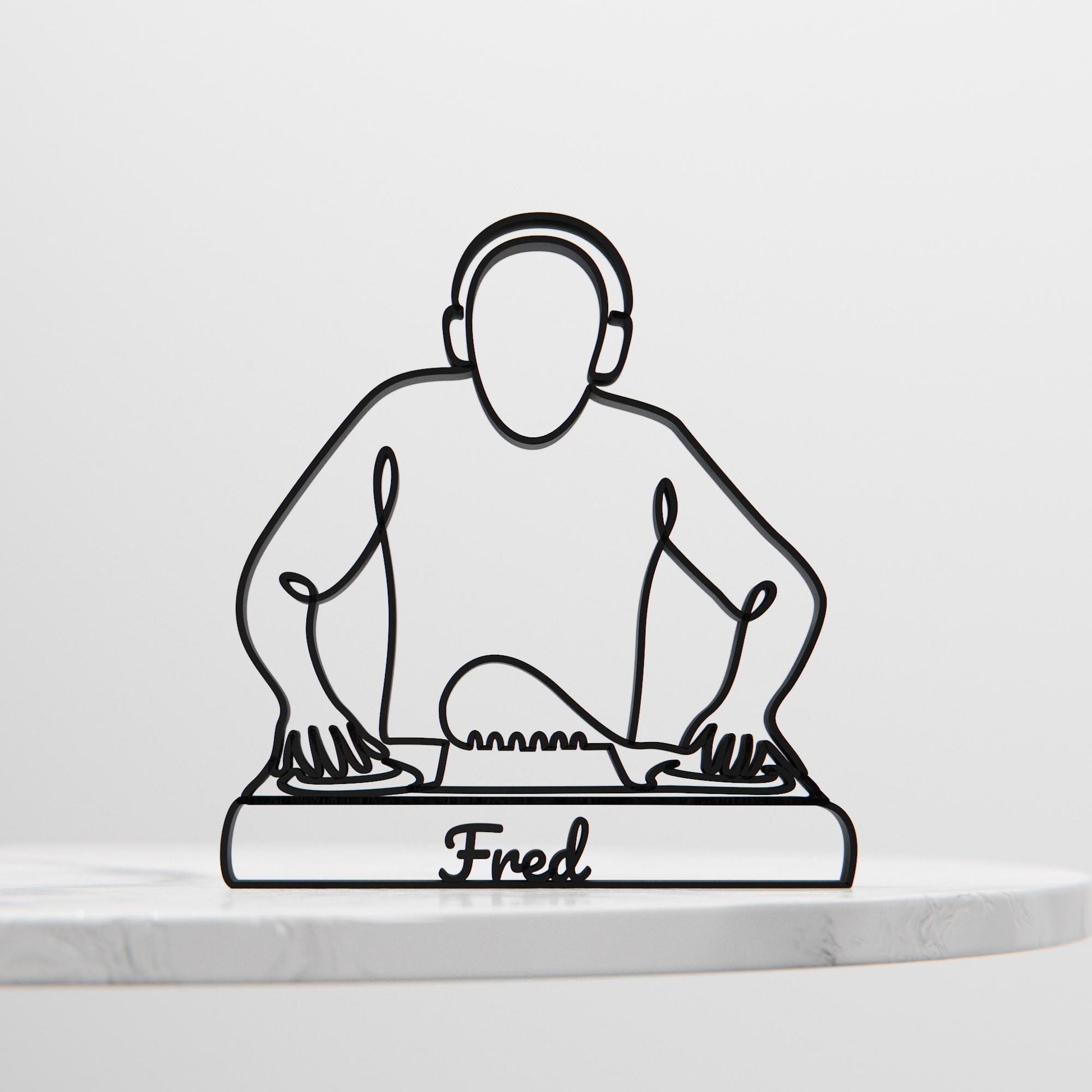 DJ - Customized Line Art Figure