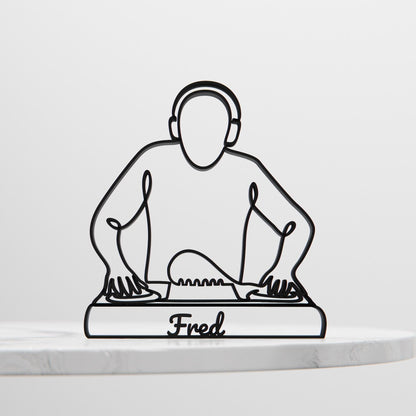 DJ - Customized Line Art Figure