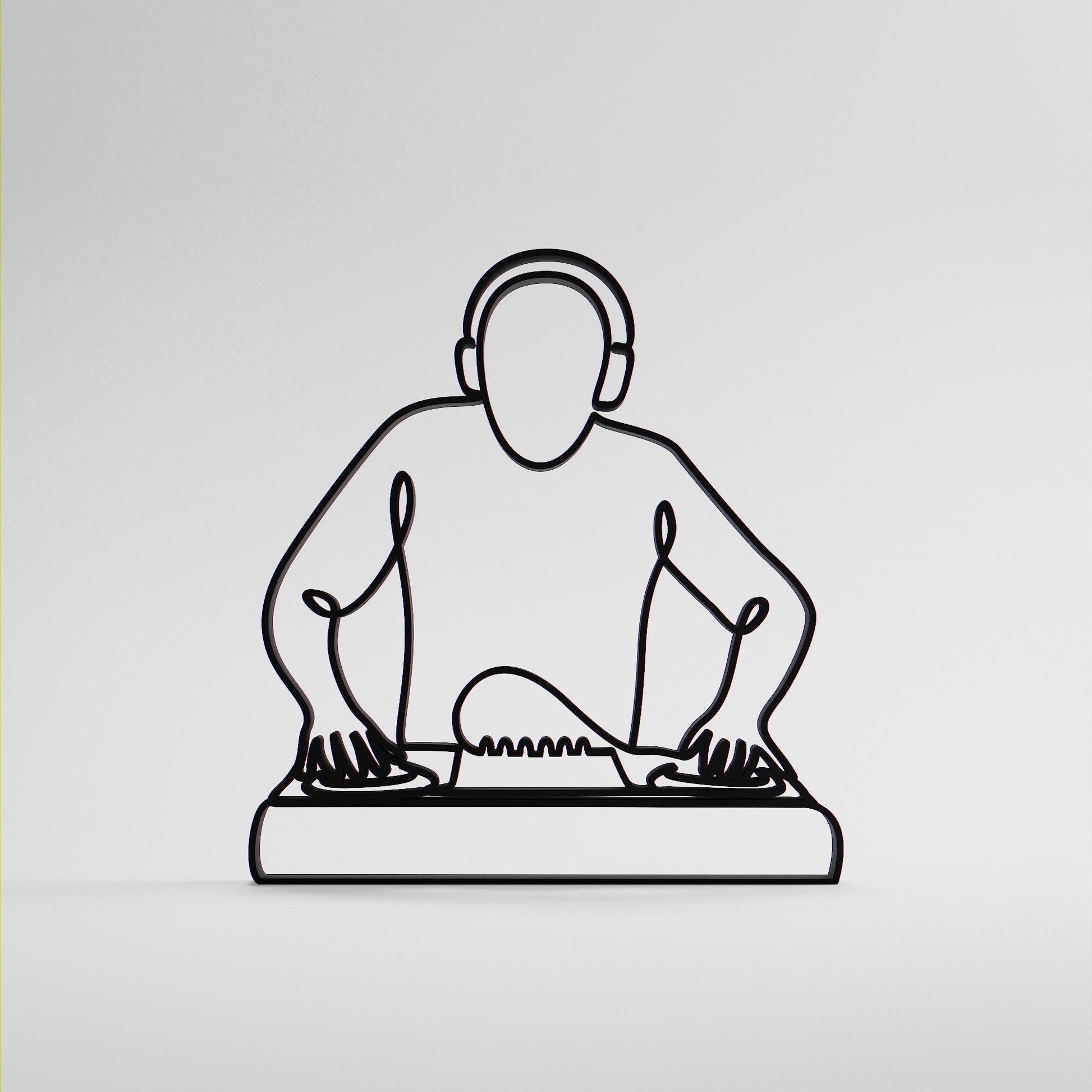 DJ - Customized Line Art Figure