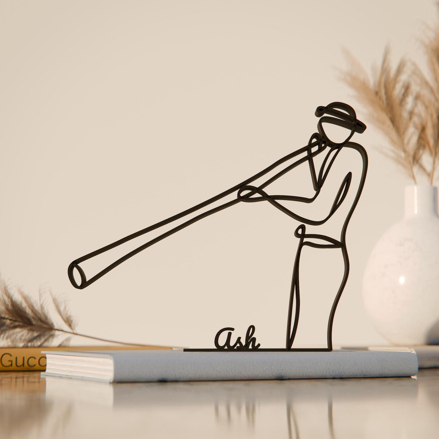 Didgeridoo Player - Customized Line Art Figure