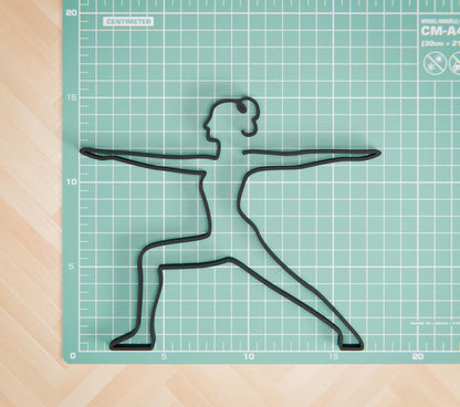 Yoga Warrior 2 Pose - Line Art Figure