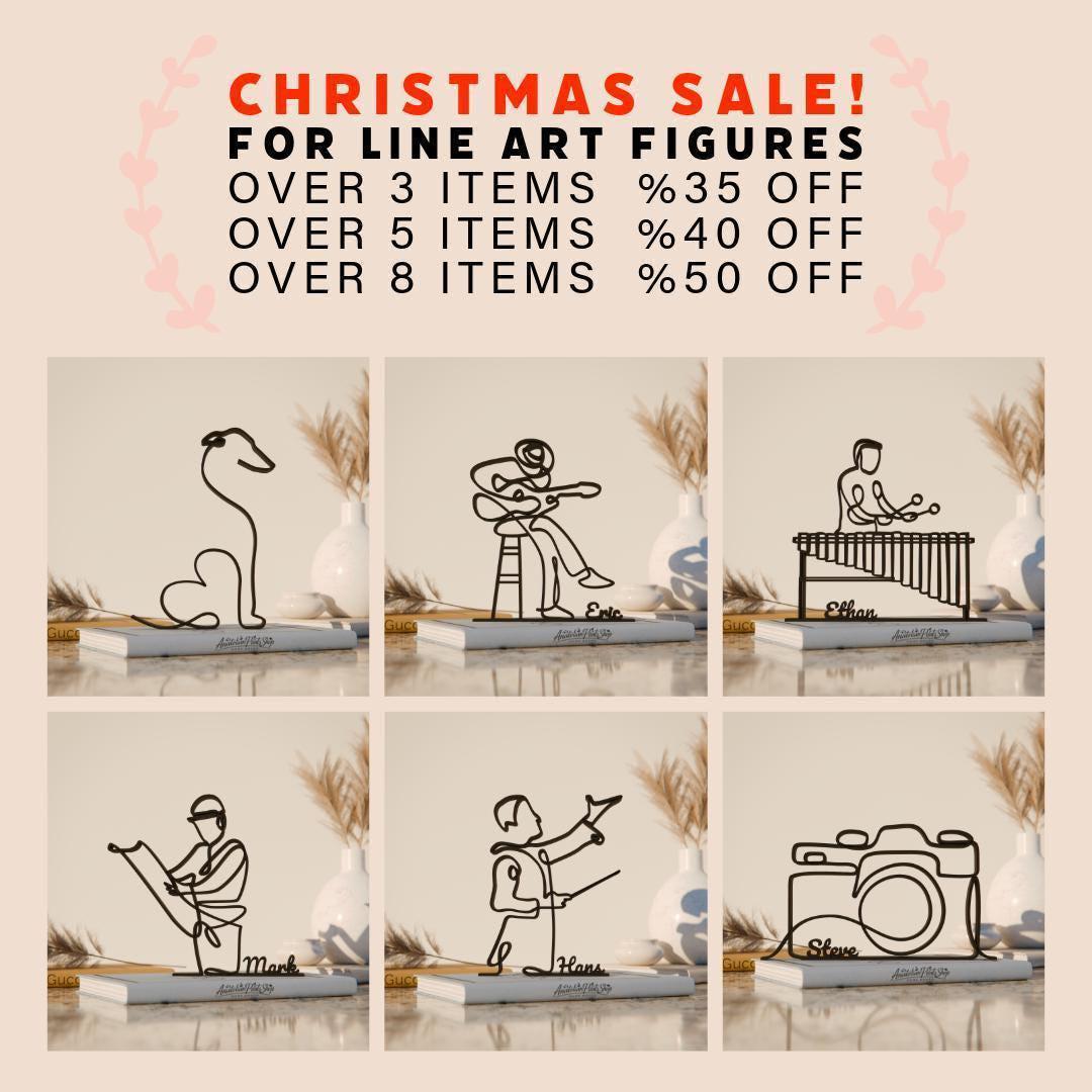 Wedding Cake Topper - Line Art Figure