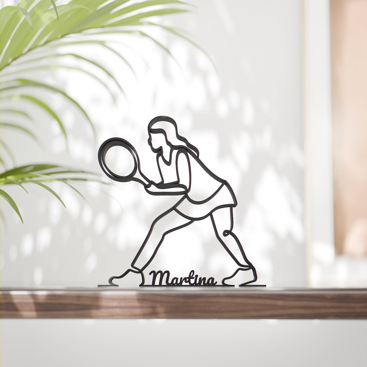 Female Tennis Player - Customized Line Art Figure
