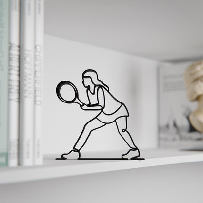 Female Tennis Player - Customized Line Art Figure