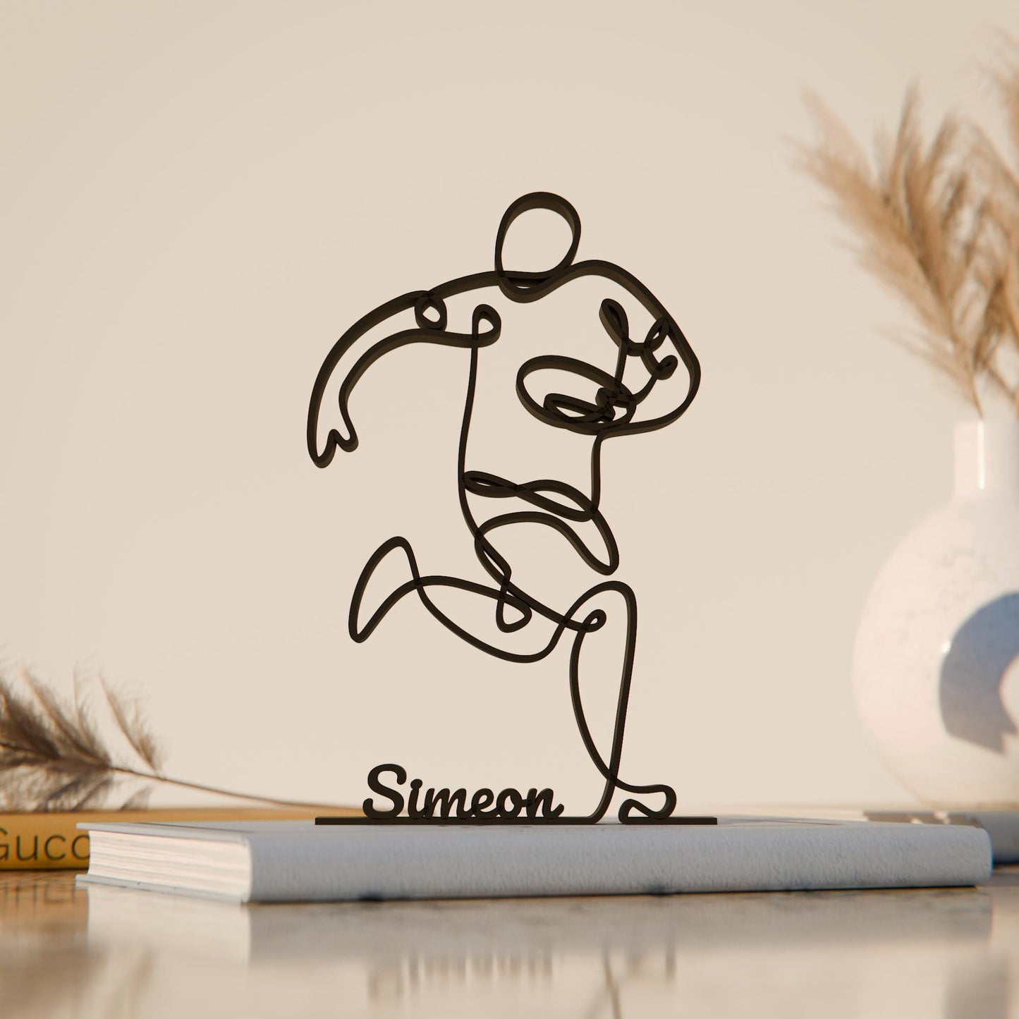 Rugby Player - Customized Line Art Figure