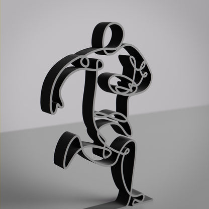 Rugby Player - Customized Line Art Figure