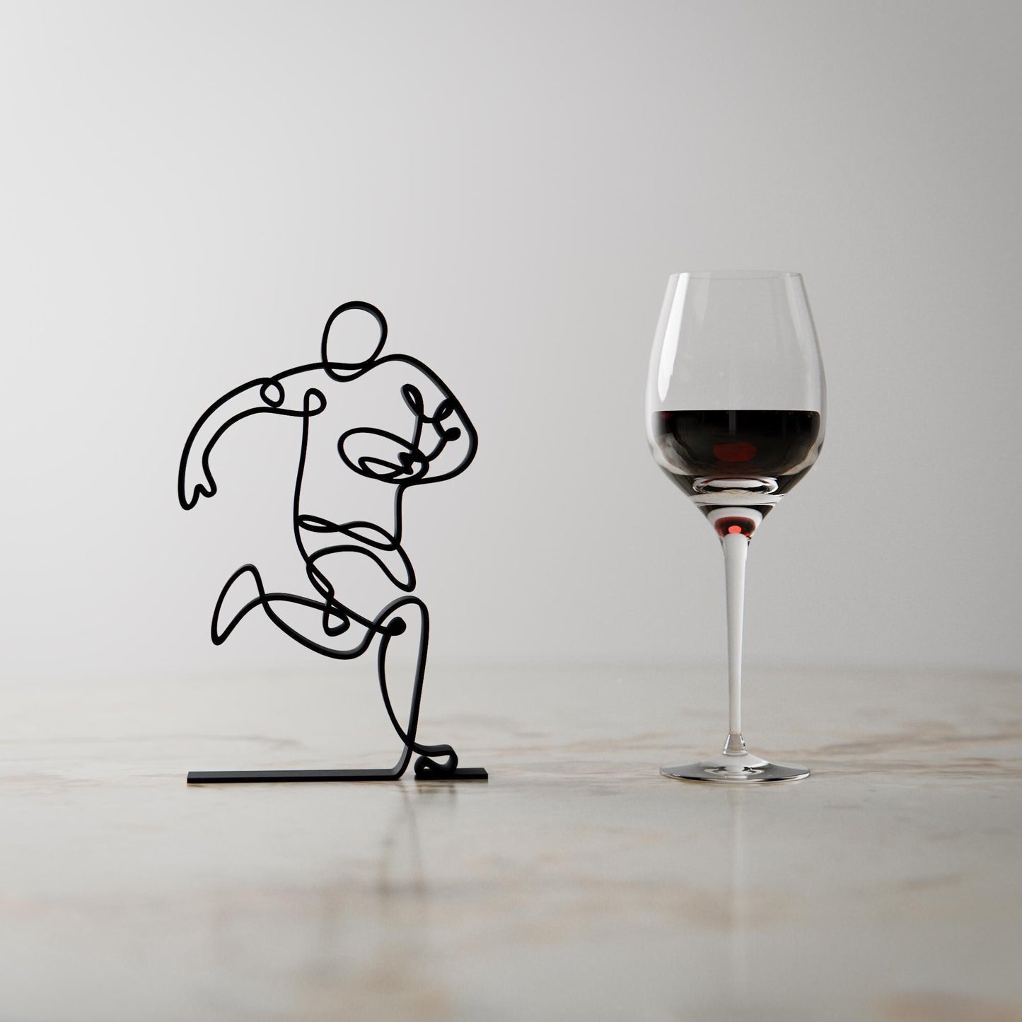 Rugby Player - Customized Line Art Figure