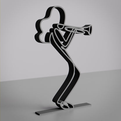 Female Trumpeter 02 - Customized Line Art Figure