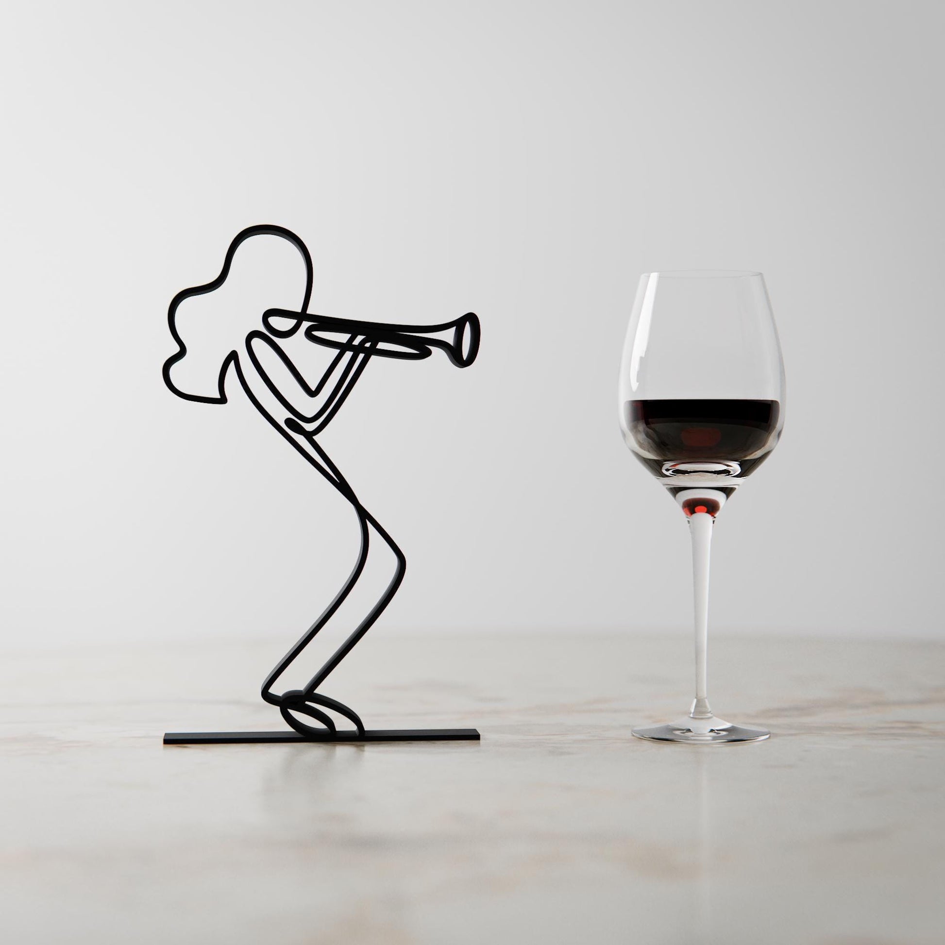 Female Trumpeter 02 - Customized Line Art Figure