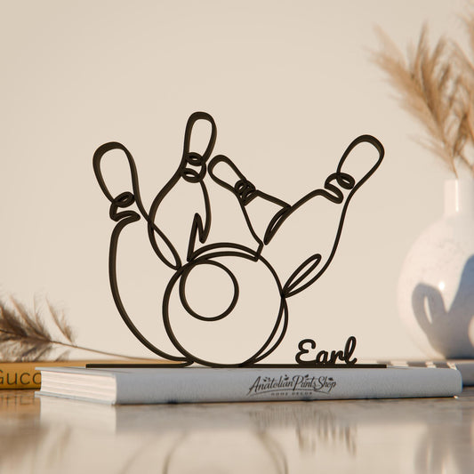 Bowling - Customized Line Art Figure