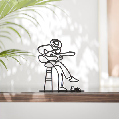 Acoustic Guitarist - Customized Line Art Figure