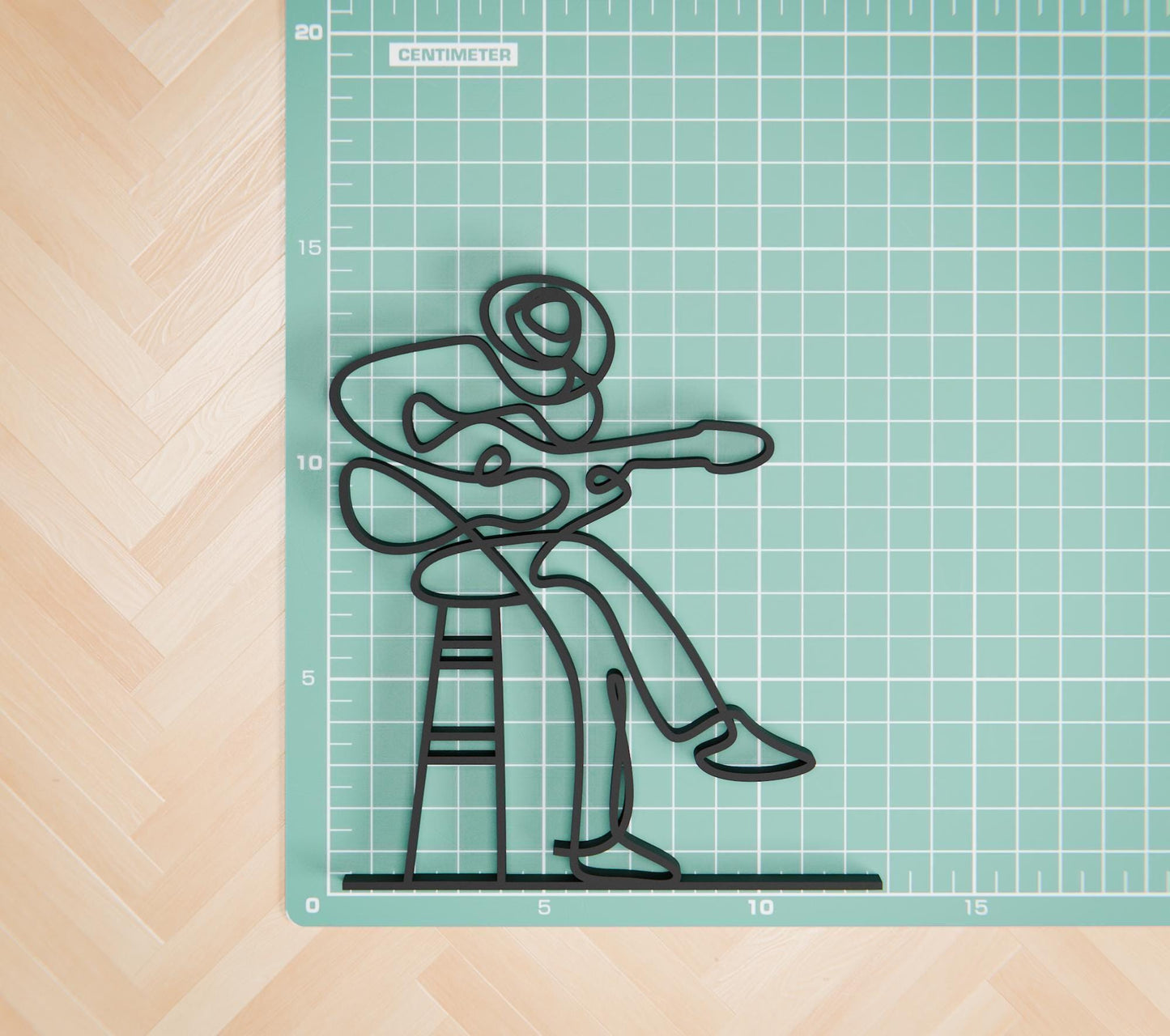 Acoustic Guitarist - Customized Line Art Figure