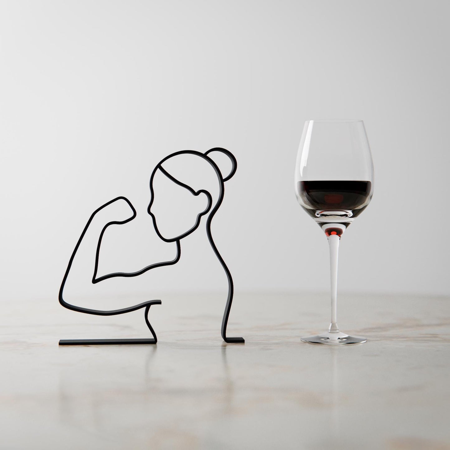 Feminist/We Can Do It - Customized Line Art Figure