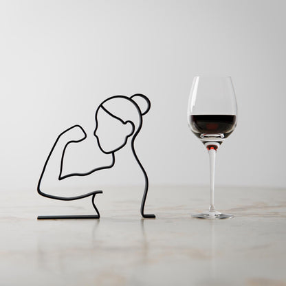 Feminist/We Can Do It - Customized Line Art Figure