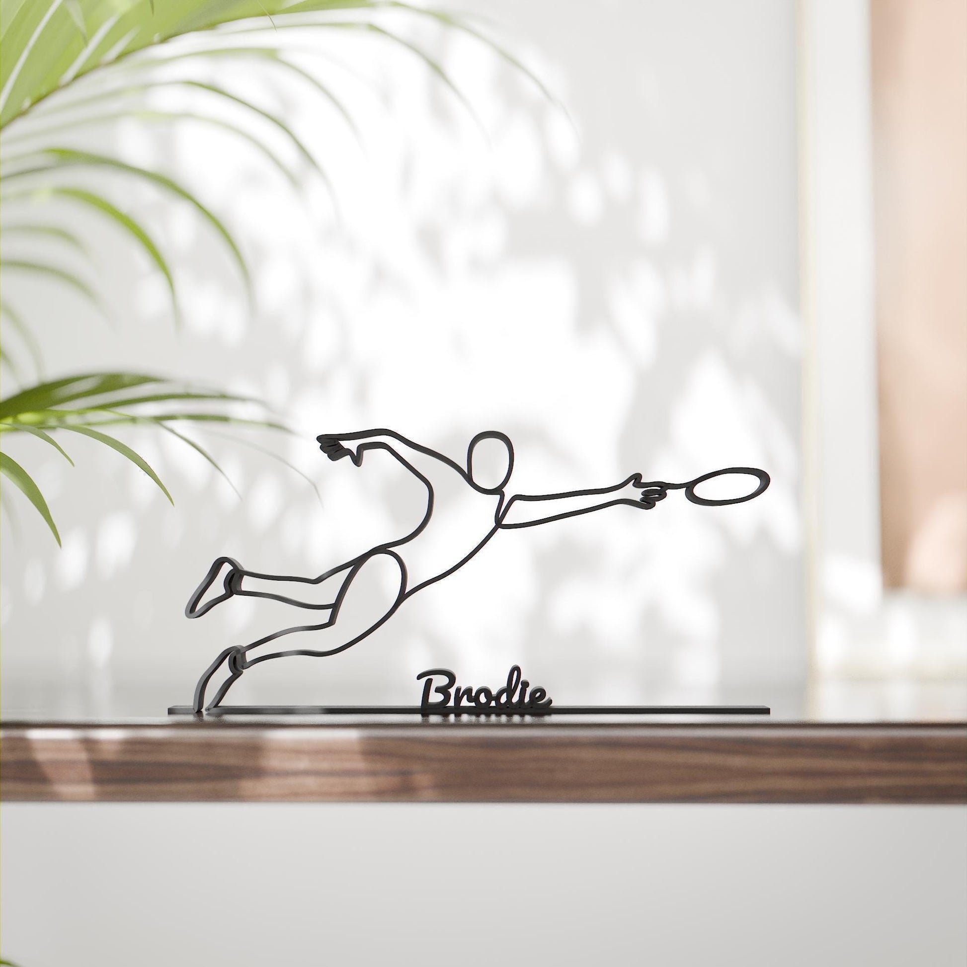 Frisbee Player 02 - Customized Line Art Figure
