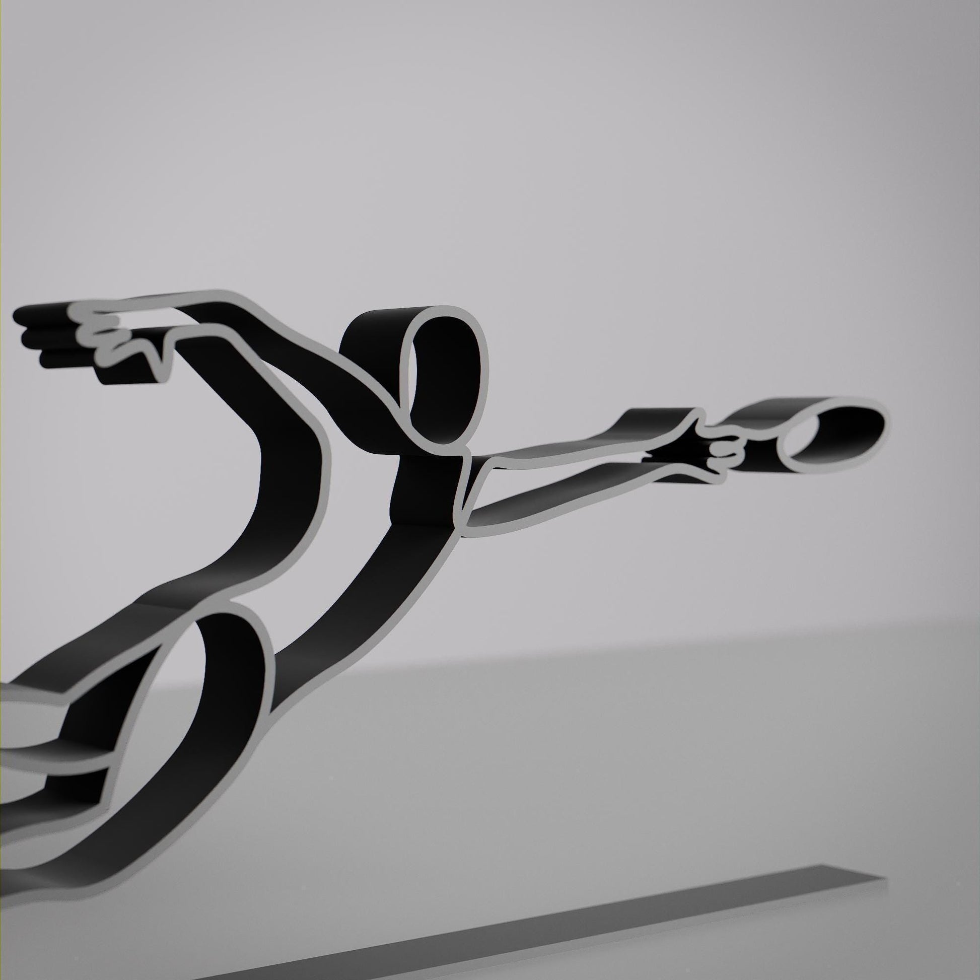 Frisbee Player 02 - Customized Line Art Figure