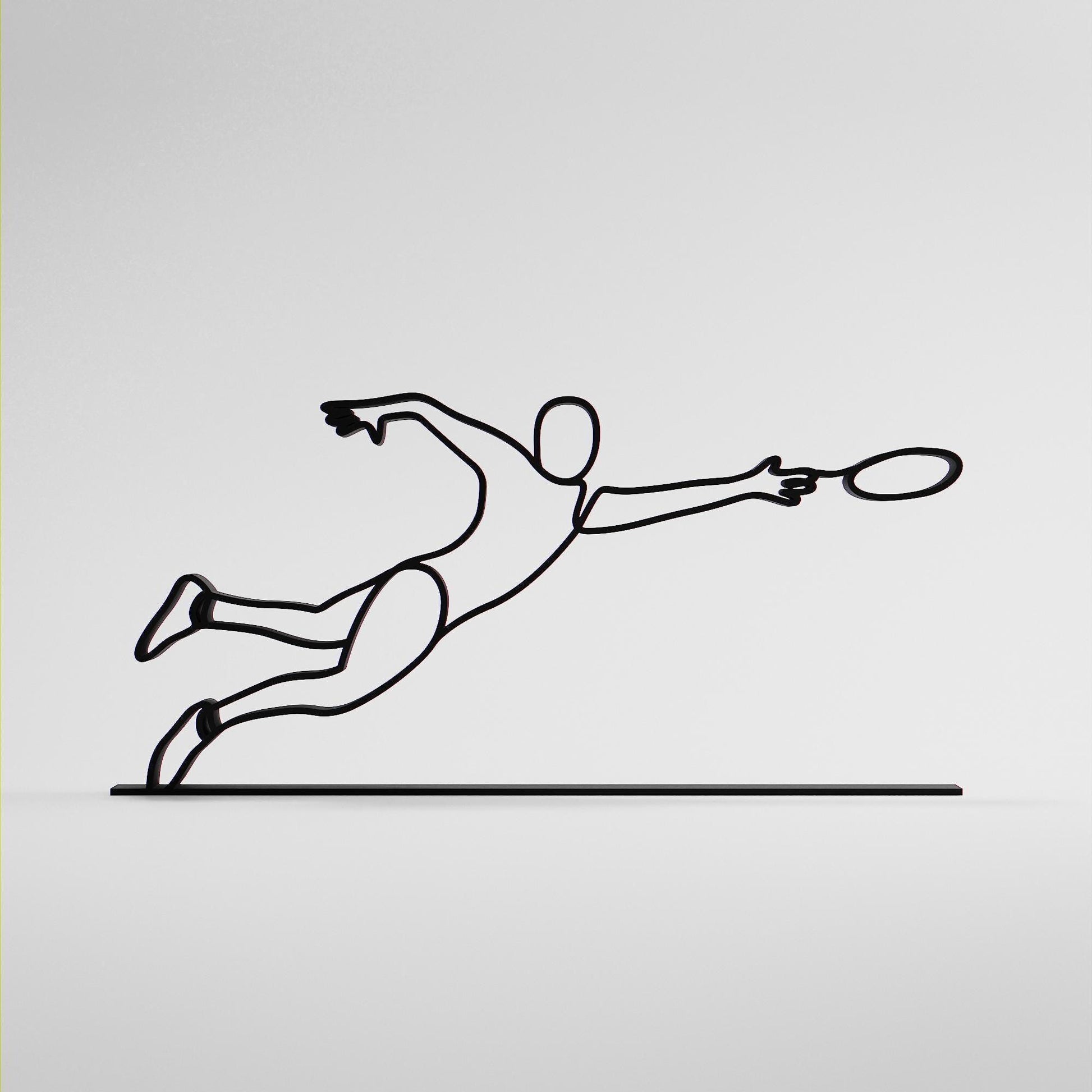 Frisbee Player 02 - Customized Line Art Figure