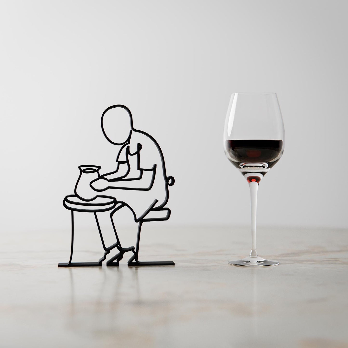 Ceramic Artist - Customized Line Art Figure