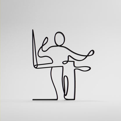 Theremin Player - Customized Line Art Figure