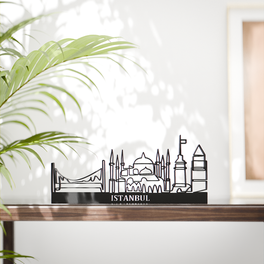 Istanbul Cityscape - Line Art Figure