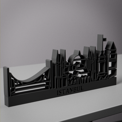 Istanbul Cityscape - Line Art Figure