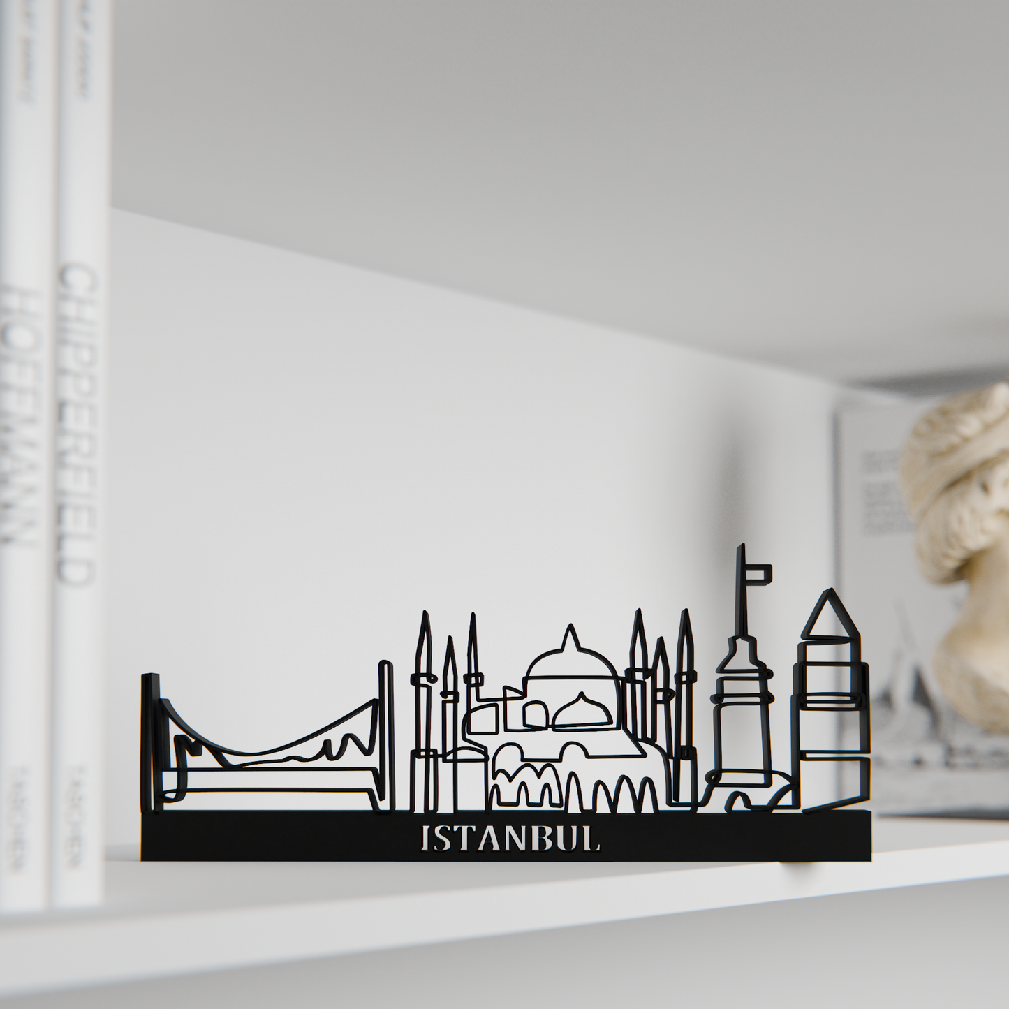 Istanbul Cityscape - Line Art Figure