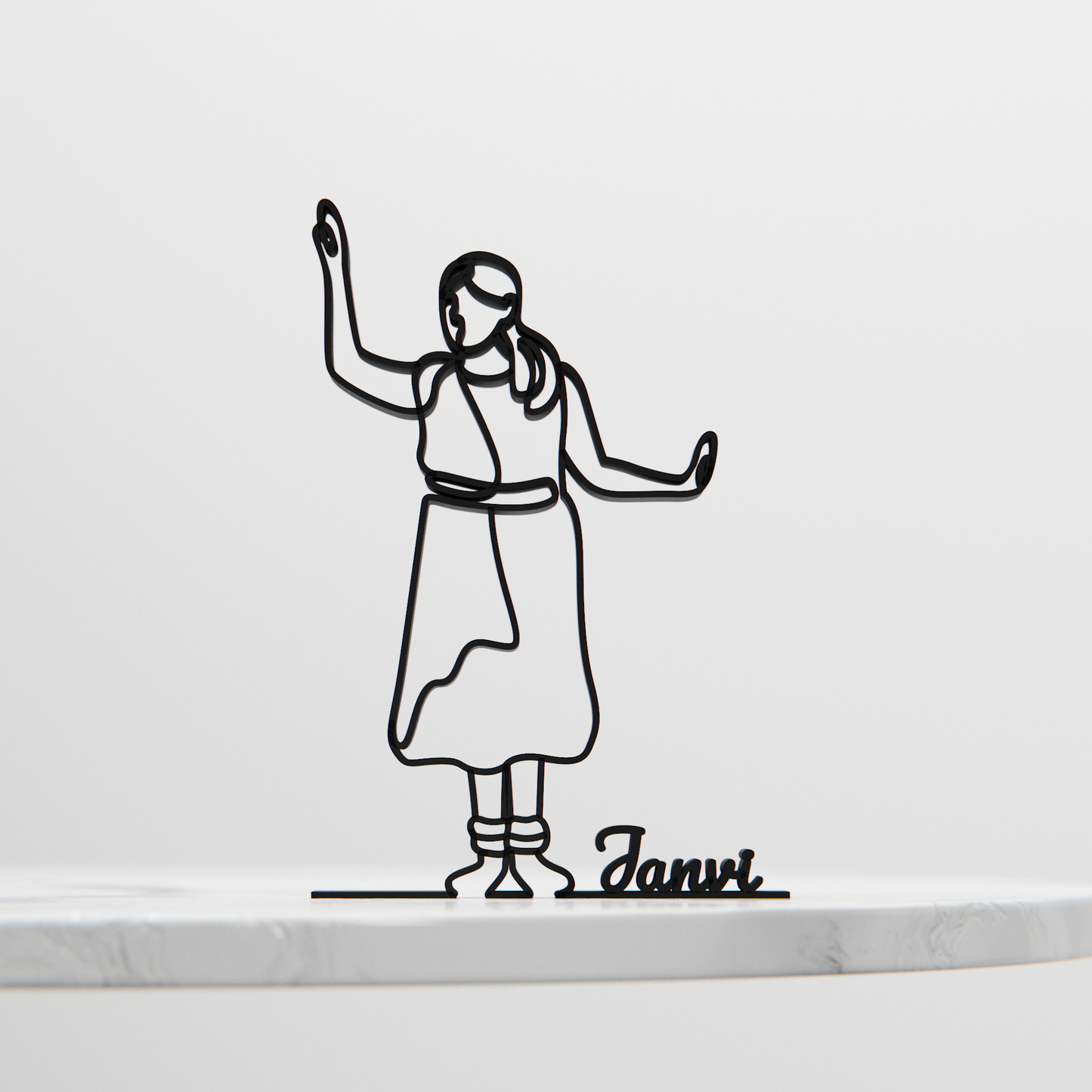 Kathak Dancer - Line Art Figure