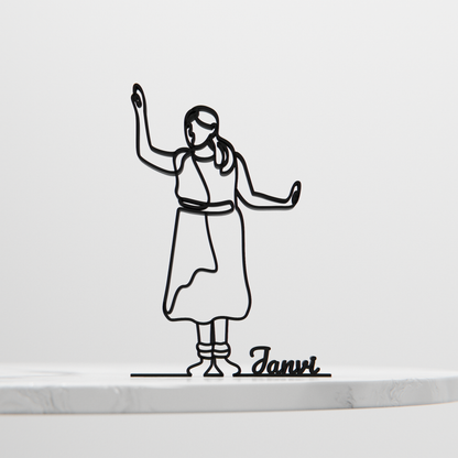 Kathak Dancer - Line Art Figure