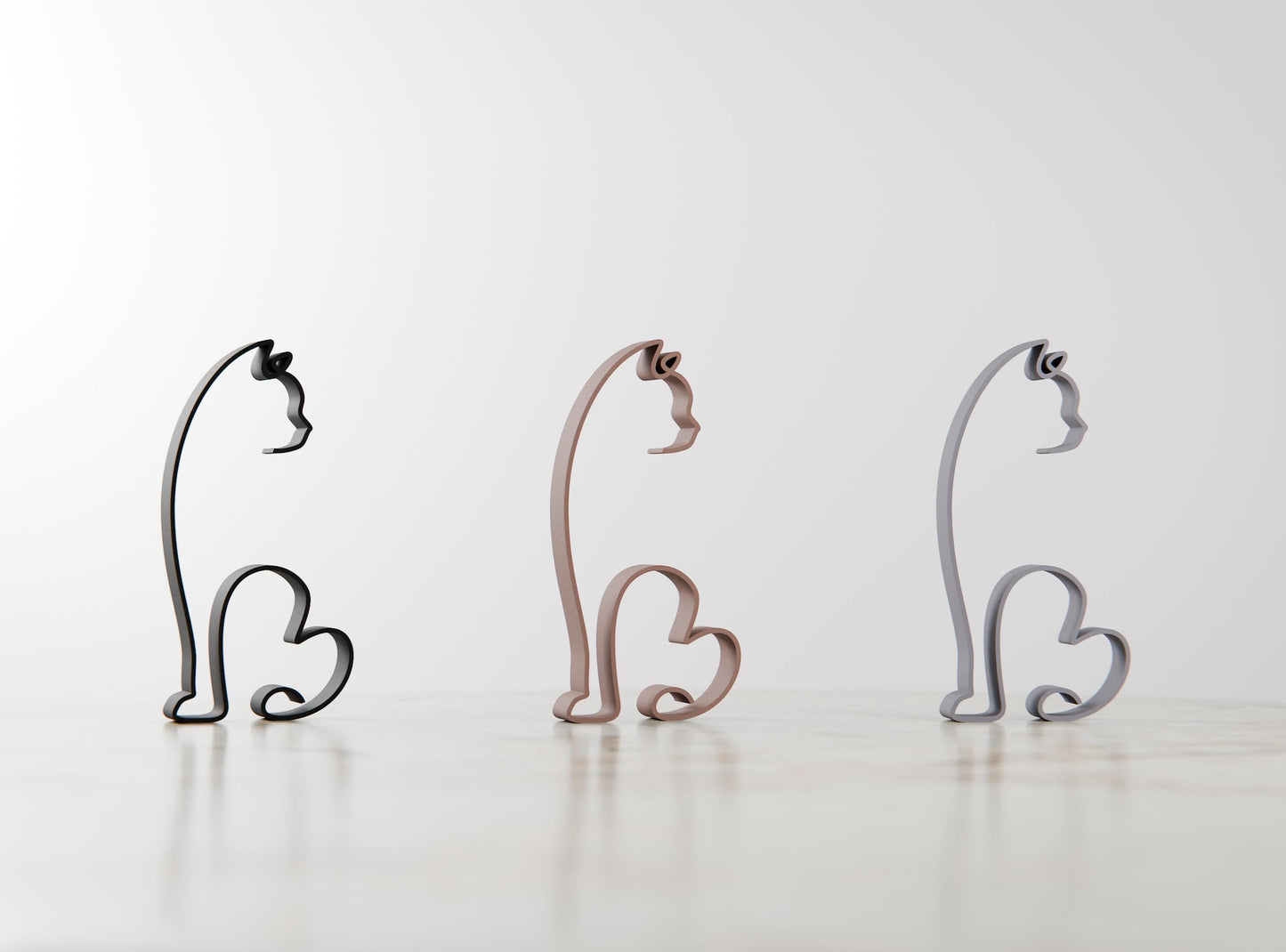 Anatolian Gift BoxManx Shorthair Cat 11 - Line Art Figure