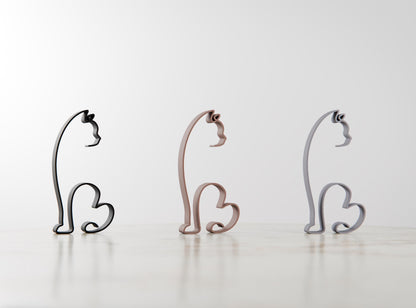 Anatolian Gift BoxManx Shorthair Cat 11 - Line Art Figure