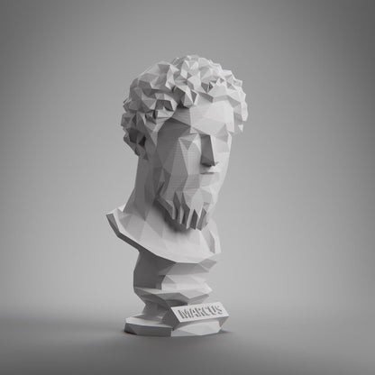 Anatolian Gift BoxMarcus Aurelius, Low Poly Bust, Greek Stoic Philosopher Sculpture, Stoic Sculpture, 3D Printed Gift, Home Decor, Office Decor