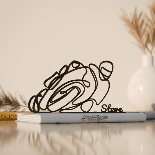 Anatolian Gift BoxMotorbiker - Customized Line Art Figure