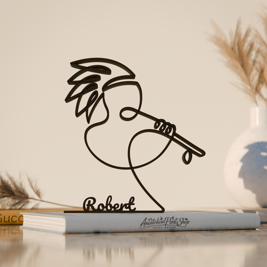 Native American Flute Player - Customized Line Art Figure